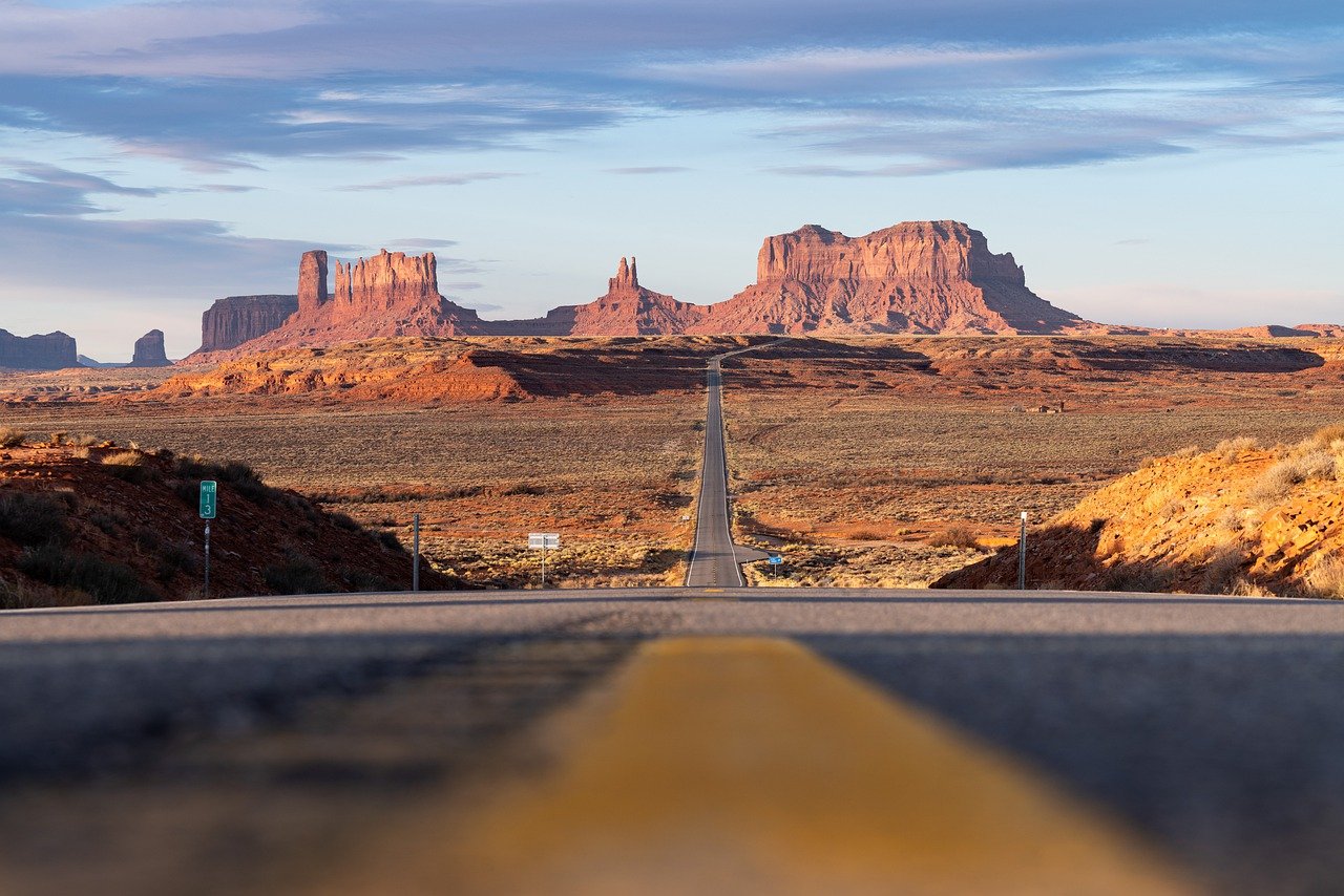 monument valley, desert, road